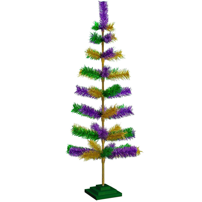 Mardi Gras Mixed Tinsel Christmas Trees