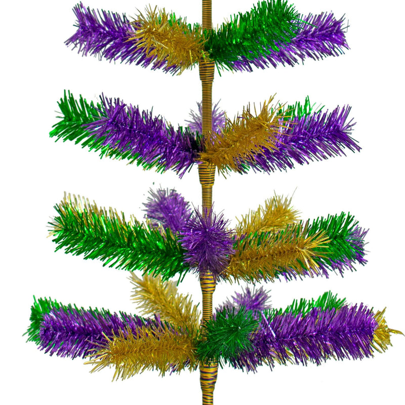 Mardi Gras Mixed Tinsel Christmas Trees