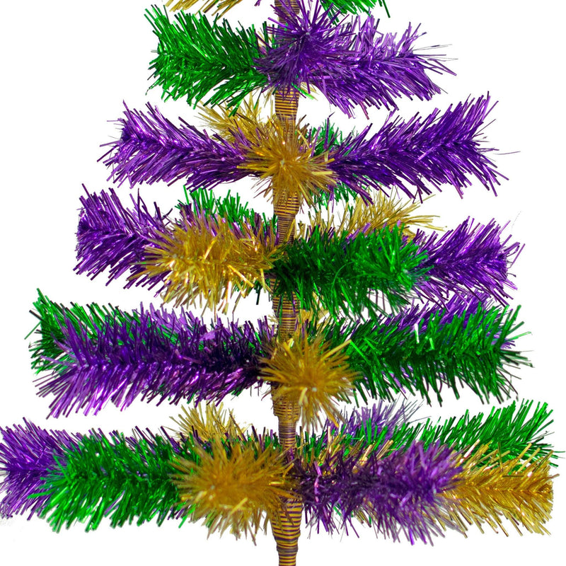 Mardi Gras Mixed Tinsel Christmas Trees