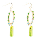 Margarita Green Jasper Golden Drop Earrings