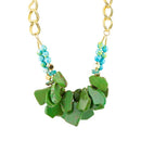 Margarita Green Lime Turquoise Jasper Golden Statement Necklace