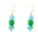 Margarita Mixed Blue and Green Golden Drop Earrings