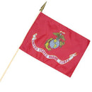 Marine Corps Cemetery Flag – 12" x 18" with Wood Staff & Gold Spear | Made in USA by Flagman of America