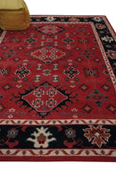 Maroon and Black Traditional Oriental Hand Knotted Custom Made wool Area Rug