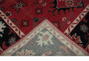 Maroon and Black Traditional Oriental Hand Knotted Custom Made wool Area Rug