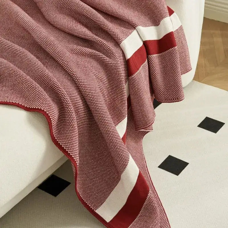 GobekUsa Cozy Striped Knit Blanket for All Seasons, photo 4 of 6