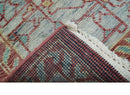 Maroon And Teal Traditional Mamluk Design Hand knotted 9x12 Wool Rug