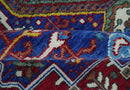 Maroon, Blue and ivory Hand Knotted Antique 8x10 Traditional Wool Rug by The Rug Decor