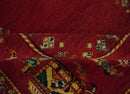Maroon Indian Wedding 5x7, Hand Spun Wool Hand Knotted Antique Rug | KNT20