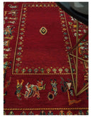 Maroon Indian Wedding 5x7, Hand Spun Wool Hand Knotted Antique Rug | KNT20