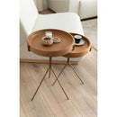 Coffee Table Set With Metal Legs And Wooden Plate