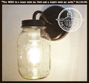Mason Jar Wall SCONCE Lighting Fixture New Quart