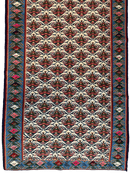 Masterpiece Vintage Persian Senneh Kilim Runner Rug 4’ x 9’