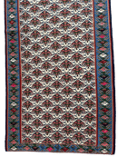 Masterpiece Vintage Persian Senneh Kilim Runner Rug 4’ x 9’