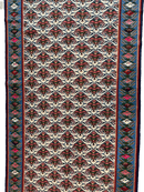 Masterpiece Vintage Persian Senneh Kilim Runner Rug 4’ x 9’