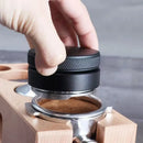 Matte black adjustable palm tamper kitchen coffee distributor tool by Decorbites