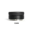 Matte black adjustable palm tamper kitchen coffee distributor tool by Decorbites