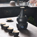 GobekUsa Ceramic Sake Set: Sake Bottle, Warmer, & 4 Cups