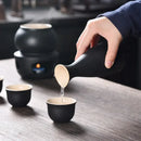 GobekUsa Ceramic Sake Set: Sake Bottle, Warmer, & 4 Cups