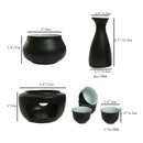 GobekUsa Ceramic Sake Set: Sake Bottle, Warmer, & 4 Cups