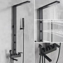 GobekUsa Black Bathroom Faucet Shower Kit with Rainfall Shower Column and Bidet Mixer System