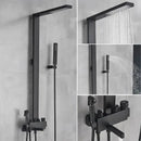 GobekUsa Black Bathroom Faucet Shower Kit with Rainfall Shower Column and Bidet Mixer System