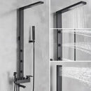 GobekUsa Black Bathroom Faucet Shower Kit with Rainfall Shower Column and Bidet Mixer System