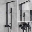 GobekUsa Black Bathroom Faucet Shower Kit with Rainfall Shower Column and Bidet Mixer System