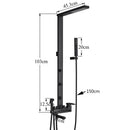 GobekUsa Black Bathroom Faucet Shower Kit with Rainfall Shower Column and Bidet Mixer System