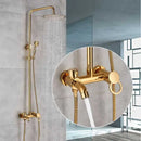 GobekUsa Black Bathroom Shower Faucet Mixer with 8" Rainfall Shower, Wall Mount Tub Spout