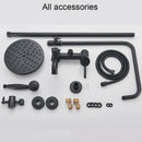 GobekUsa Black Bathroom Shower Faucet Mixer with 8" Rainfall Shower, Wall Mount Tub Spout
