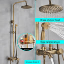 GobekUsa Black Bathroom Shower Faucet Mixer with 8" Rainfall Shower, Wall Mount Tub Spout