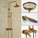 GobekUsa Black Bathroom Shower Faucet Mixer with 8" Rainfall Shower, Wall Mount Tub Spout