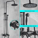 GobekUsa Black Bathroom Shower Faucet Mixer with 8" Rainfall Shower, Wall Mount Tub Spout