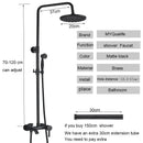 GobekUsa Black Bathroom Shower Faucet Mixer with 8" Rainfall Shower, Wall Mount Tub Spout
