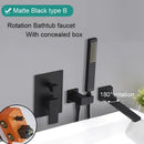 GobekUsa Black Bathroom Faucet: 2 Function Wall Mount Hot Cold Shower Bathtub Facuet.