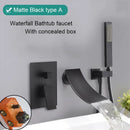GobekUsa Black Bathroom Faucet: 2 Function Wall Mount Hot Cold Shower Bathtub Facuet.