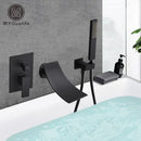 GobekUsa Black Bathroom Faucet: 2 Function Wall Mount Hot Cold Shower Bathtub Facuet.