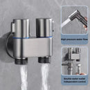 Matte black bidet spray set with coiled hose for bathroom by Decorbites