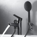 GobekUsa Black Brass Single Handle Bathroom Basin Faucet with Shower Head, Hot and Cold Mixer Tap