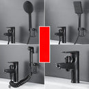 GobekUsa Black Brass Single Handle Bathroom Basin Faucet with Shower Head, Hot and Cold Mixer Tap