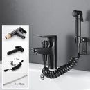 GobekUsa Black Brass Single Handle Bathroom Basin Faucet with Shower Head, Hot and Cold Mixer Tap