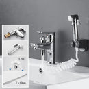 GobekUsa Black Brass Single Handle Bathroom Basin Faucet with Shower Head, Hot and Cold Mixer Tap