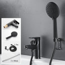 GobekUsa Black Brass Single Handle Bathroom Basin Faucet with Shower Head, Hot and Cold Mixer Tap