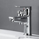 GobekUsa Black Brass Single Handle Bathroom Basin Faucet with Shower Head, Hot and Cold Mixer Tap