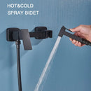 GobekUsa Brass Bidet Faucet Mixer with Square Shower Spray