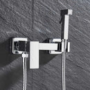 GobekUsa Brass Bidet Faucet Mixer with Square Shower Spray