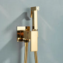 GobekUsa Brass Bidet Faucet Mixer with Square Shower Spray