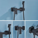 GobekUsa Brass Bidet Sprayer Faucet Set - Hot Cold Mixer, Wall Mounted Toilet Shattaf
