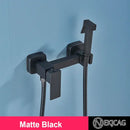 GobekUsa Brass Bidet Sprayer Faucet Set - Hot Cold Mixer, Wall Mounted Toilet Shattaf